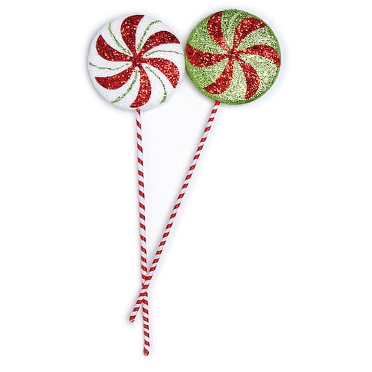 11" Christmas Candy Cane on Picks, 6ct.